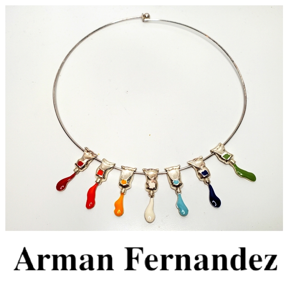 ARMAN FERNANDEZ Sculpture Artisian Paint Tube Necklace